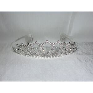 Rhinestone pearl tiara, bridal tiara, prom party birthday rhinestone tiara